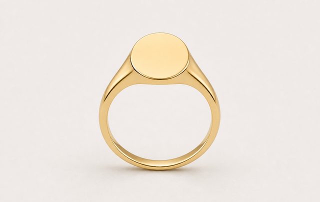 Anello chevalier in oro giallo 18 carati lucido